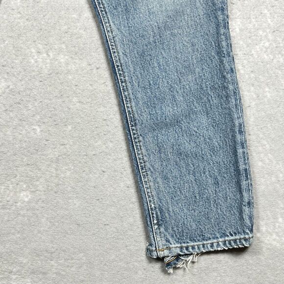 Agolde Jeans Womens 26 Blue Riley High Rise Crop Button Fly Raw Hem Inseam 25 in - Picture 3 of 16